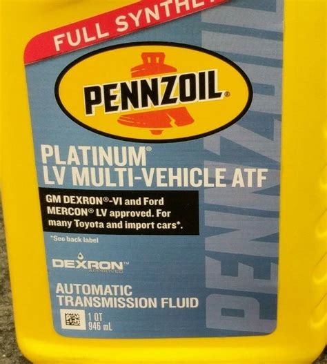 pennzoil platinum lv multi-vehicle atf spec sheet|Pennzoil synthetic multi vehicle atf.